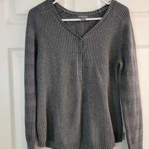 Eddie Bauer Charcoal V-Neck Sweater